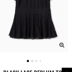 Torrid Black Lace Peplum Blouse